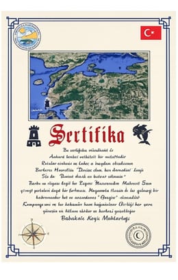 Babakale Köyü Muhtarlığı sertifikası örneği